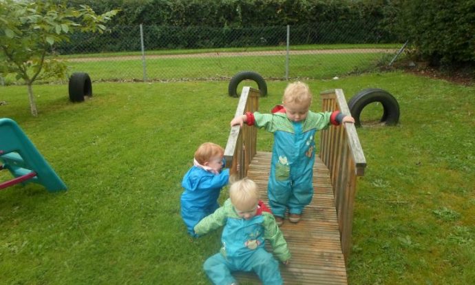 kids playing in garden